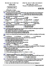 Đề kiểm tra học kỳ I môn Sinh học Lớp 10 - Mã đề 402 - Năm học 2018-2019 - Sở giáo dục và đào tạo tỉnh Quảng Nam